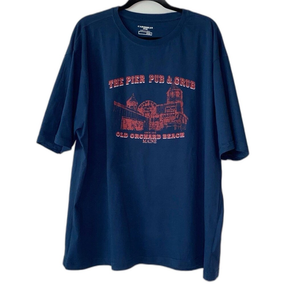 Caribbean Joe T-Shirt Men’s Size 3XL Color Blue The Pier Pub & Grub Graphic Tee